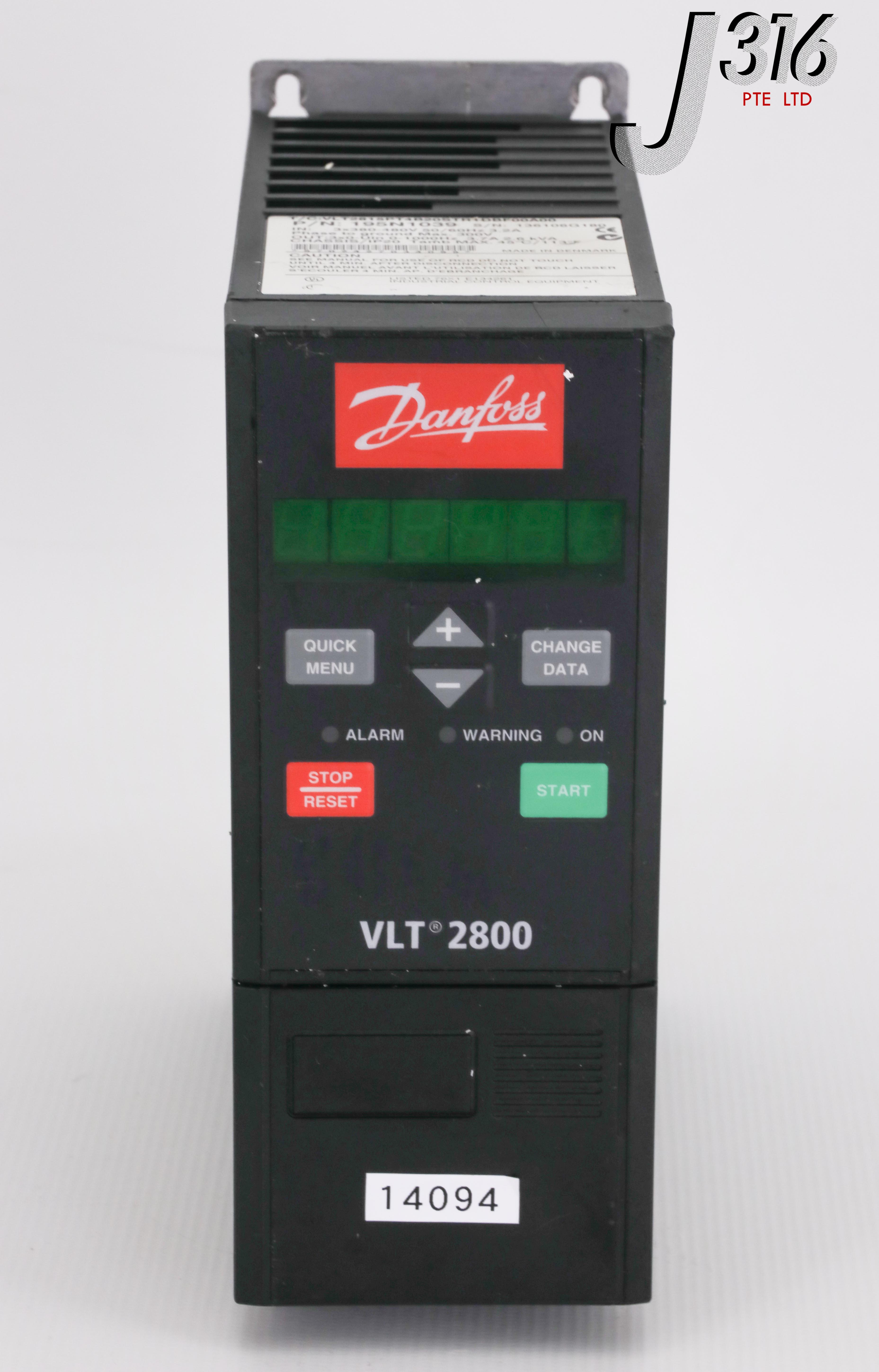 14094 DANFOSS VLT 2800 3PH VARIABLE SPEED DRIVE, INPUT 380-480VAC, 3.2A ...